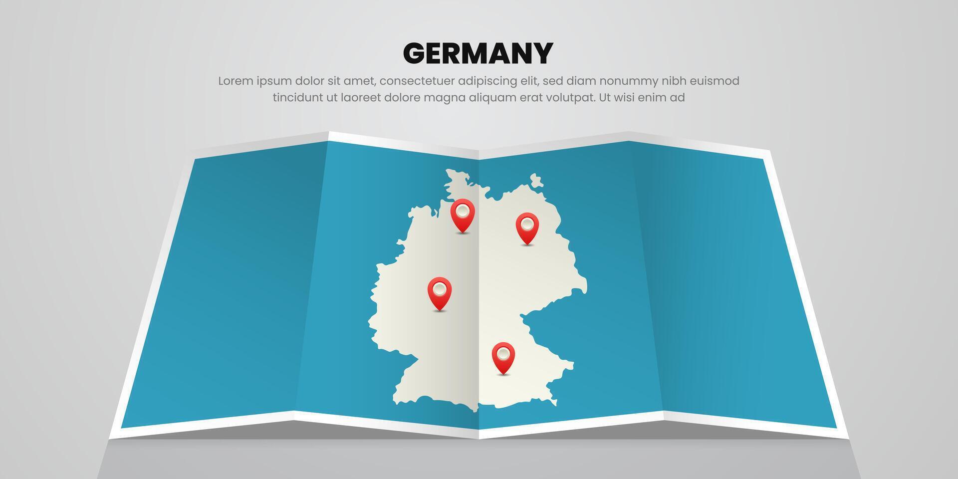germany map travel with pin tag location design Illustration vector