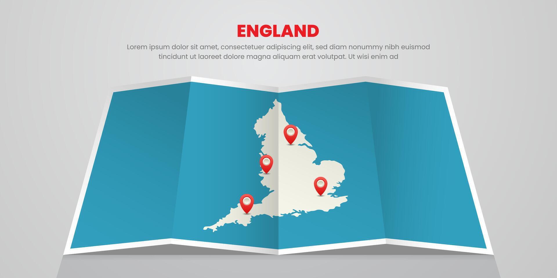england map travel with pin tag location design Illustration vector