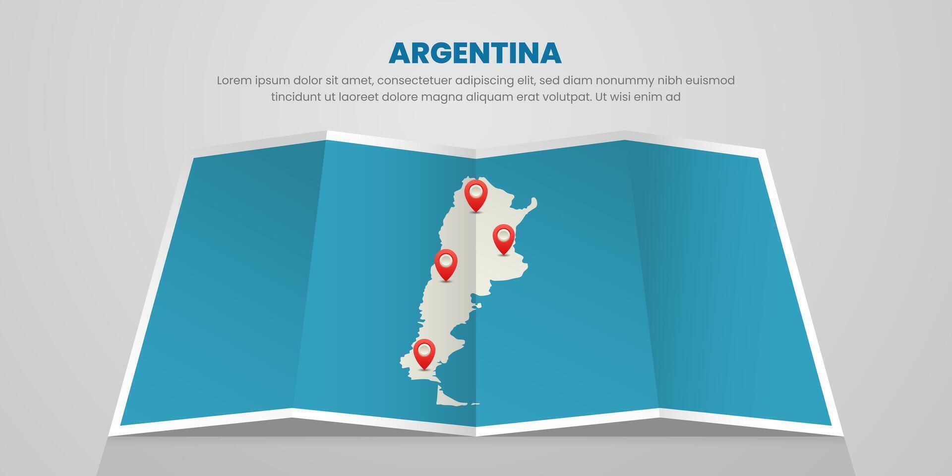 argentina map travel with pin tag location design Illustration vector