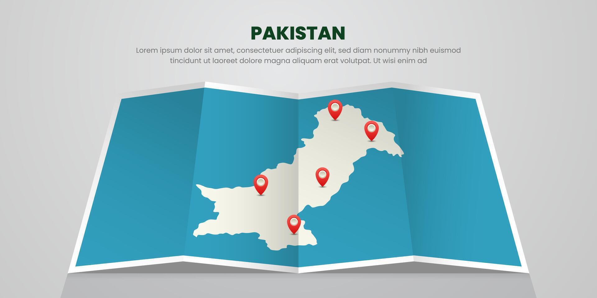 pakistan map travel with pin tag location design Illustration vector