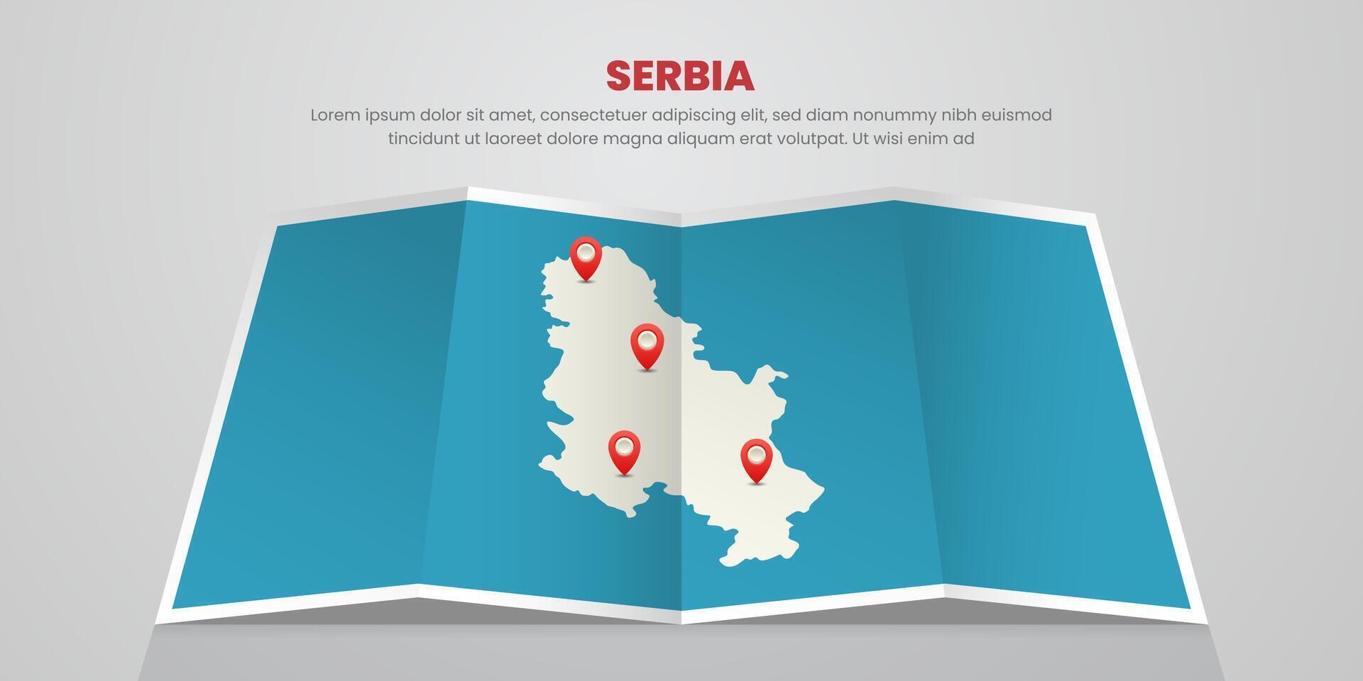 serbia map travel with pin tag location design Illustration vector