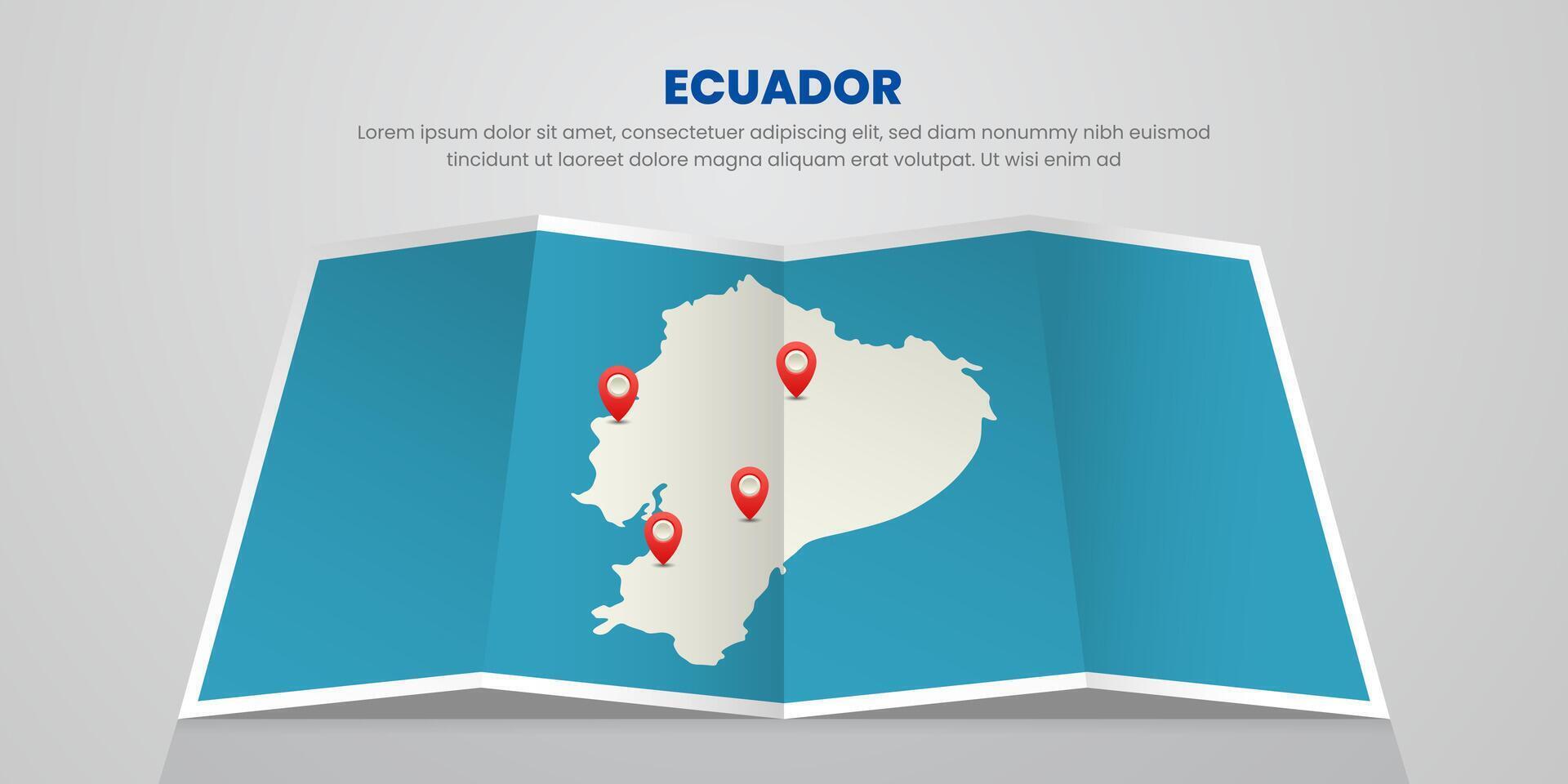 ecuador map travel with pin tag location design Illustration vector