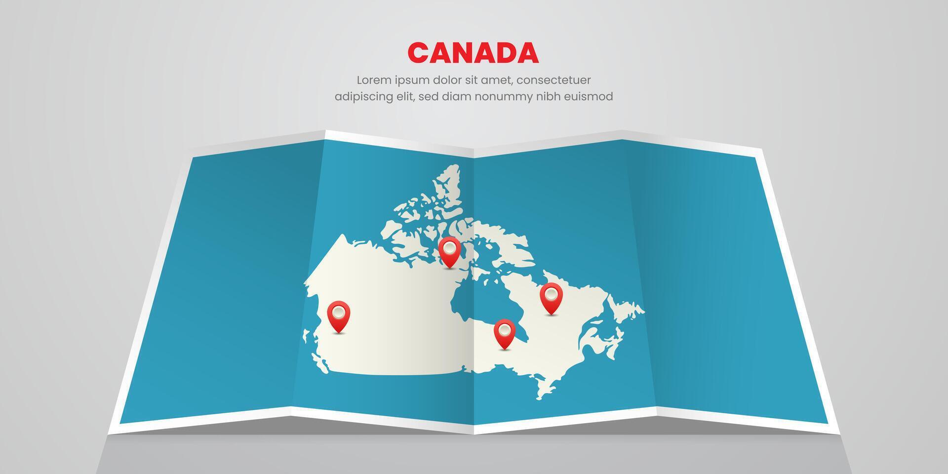 canada map travel with pin tag location design Illustration vector