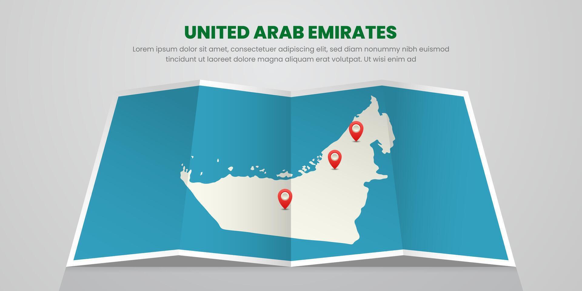 uae map travel with pin tag location design Illustration vector
