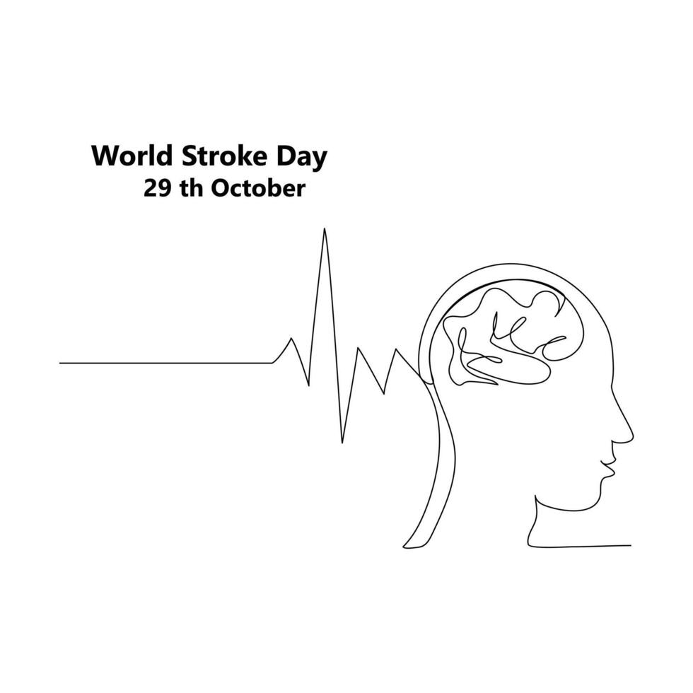 world stroke day Line art for world stroke day celebration ribbon with line art illustration. vector