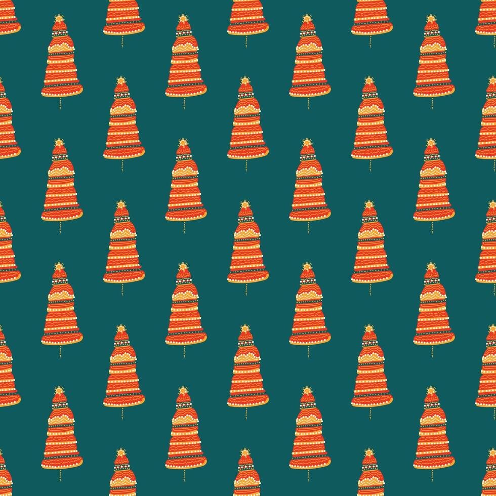 Seamless colorful design for Christmas and New Year holidays. Decorative background. vector