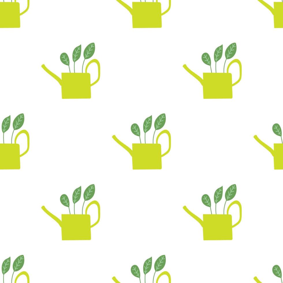 Seamless pattern with watering cans. vector