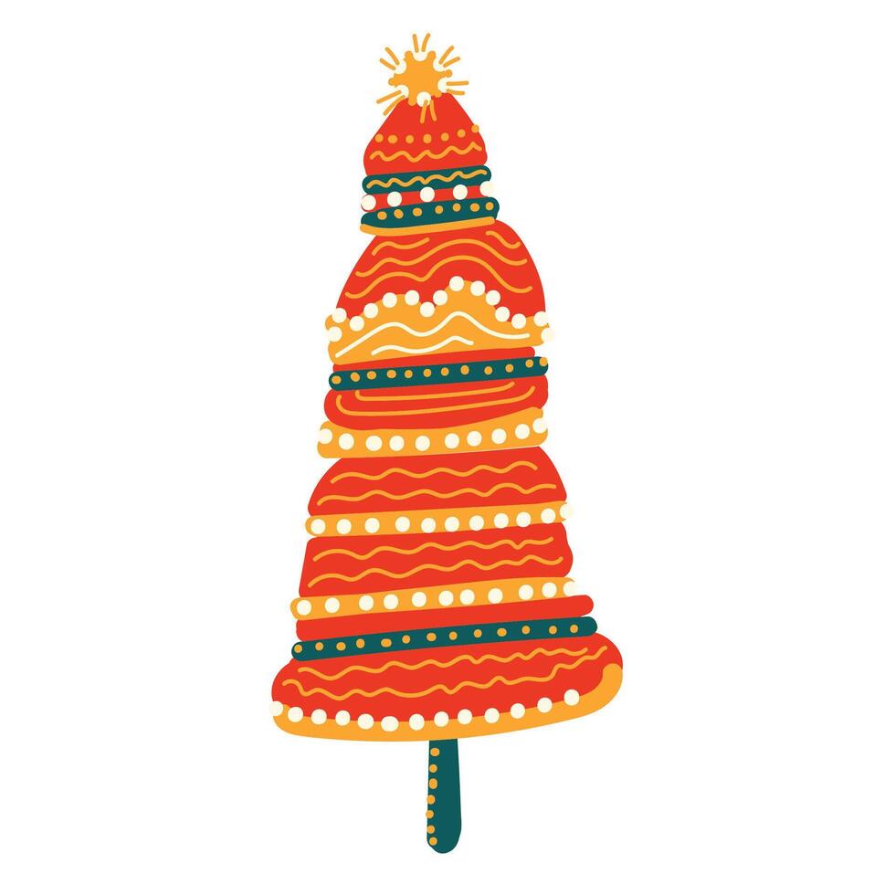 Christmas tree in cartoon style. vector