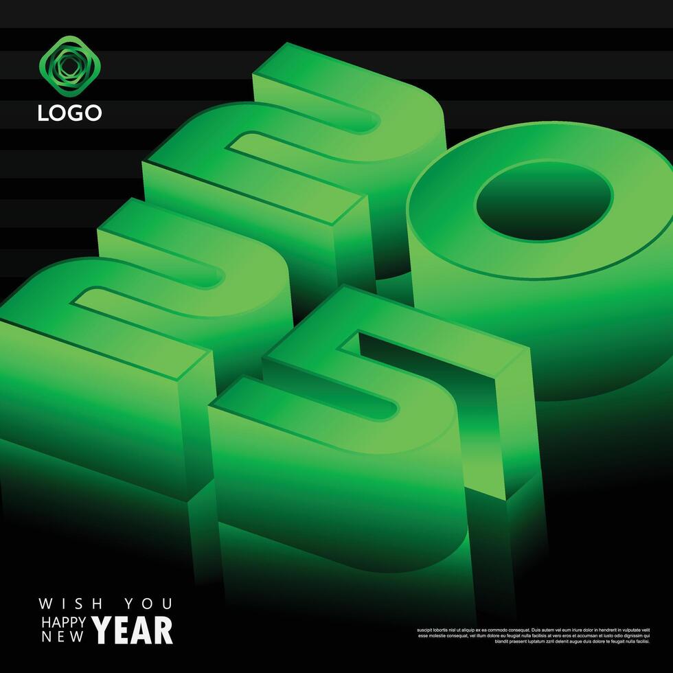 Happy new year 2025 with number on art wall concept. Happy new year 2025 modern art banner template vector