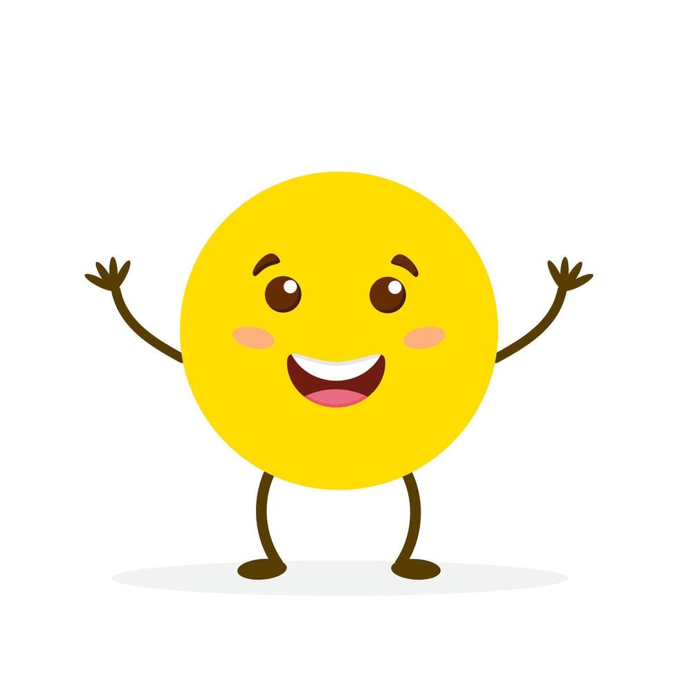 happy circle cartoon design, expression cute character funny theme illustration. vector