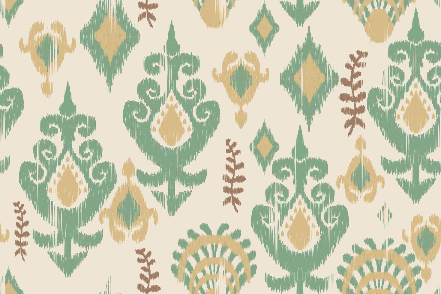 Abstract ikat pattern for seamless ethnic art in tribal and folk style. Print Aztec geometric ornament. Design for fabric, carpet, wallpaper, clothing. vector