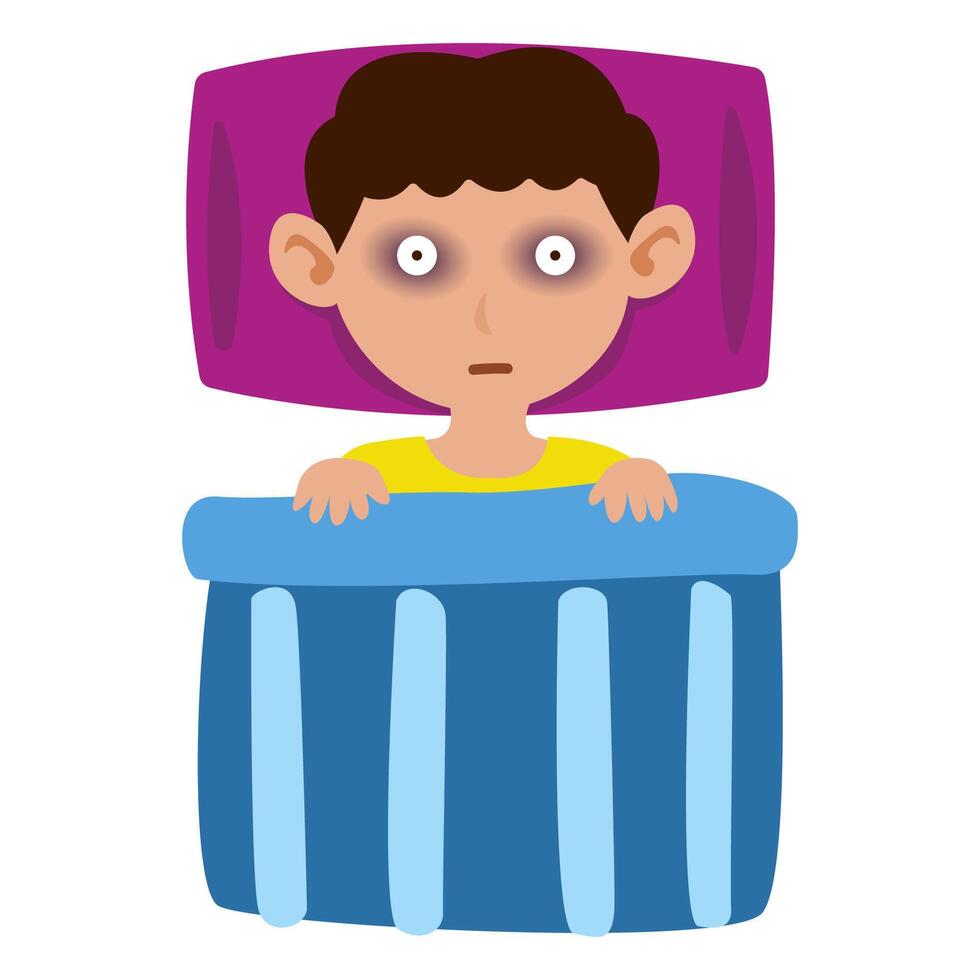 person insomnia and depression disorder symptom concept vector