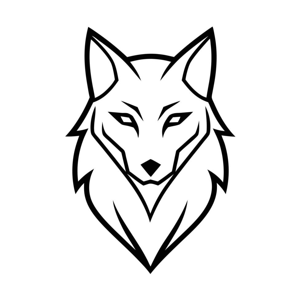 a logo design of a white wolf vector