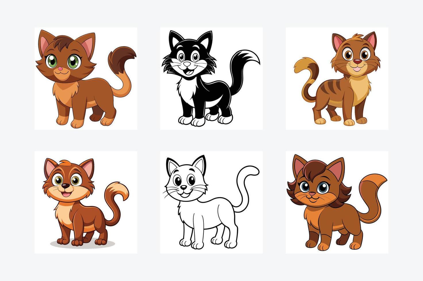 cat illustration vector-image of a cheerful cartoon-style vector