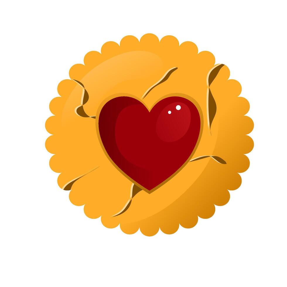 Biscuit or cookies with love jam vector