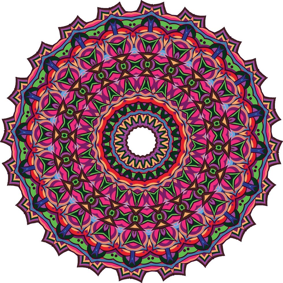 A circular pattern with a colorful design vector