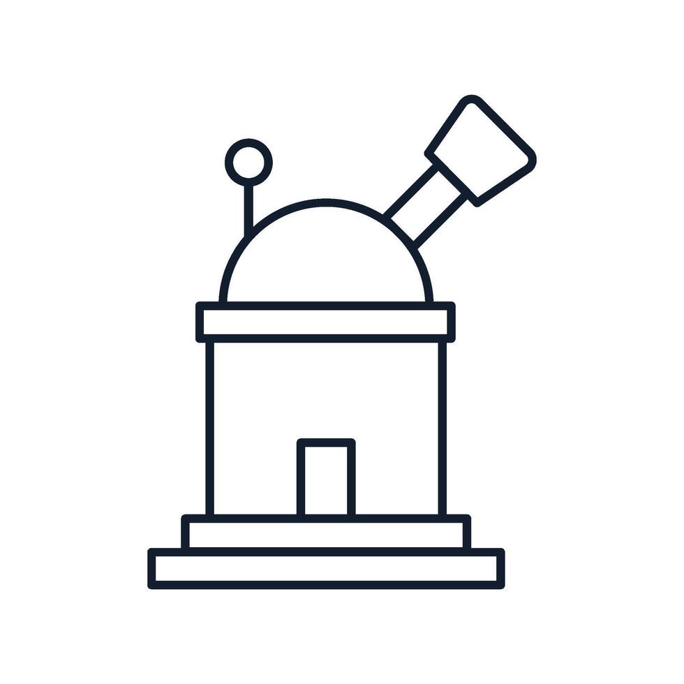 Observatory with the telescope in outline style vector