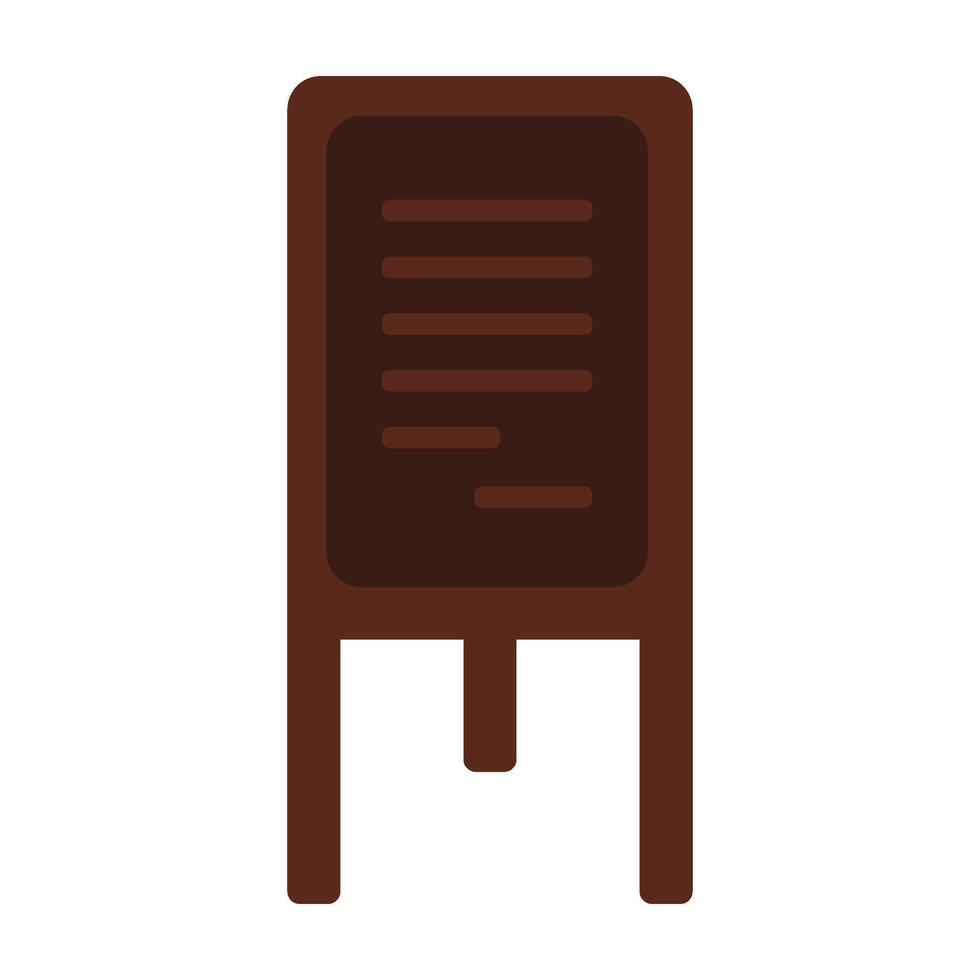 Menu board for cafe in solid cartoon style vector
