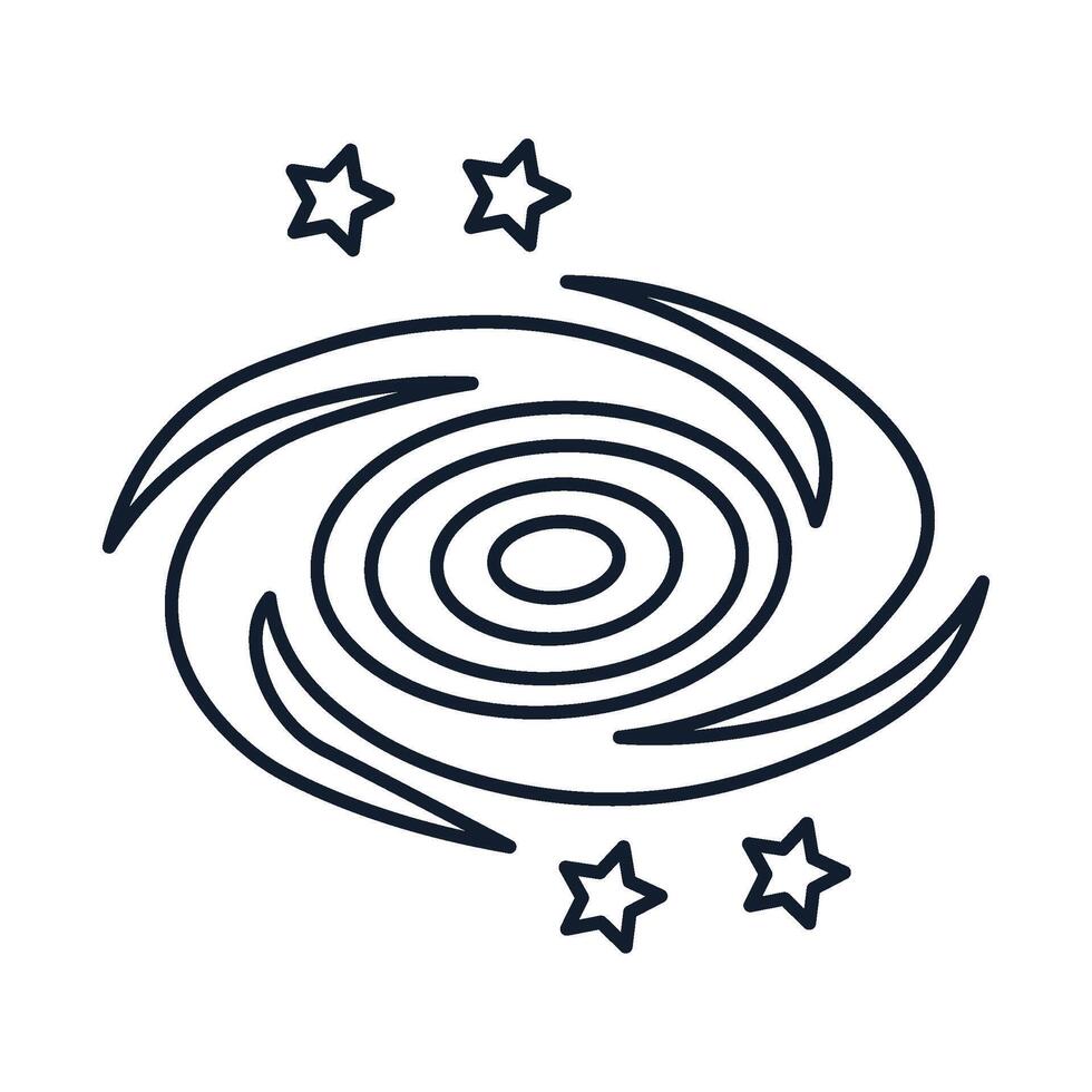 Abstract galaxy and stars in outline style vector