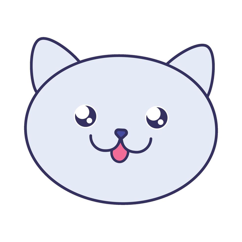 Good Mood Kitten Muzzle Head Of Cheerful Kitty vector