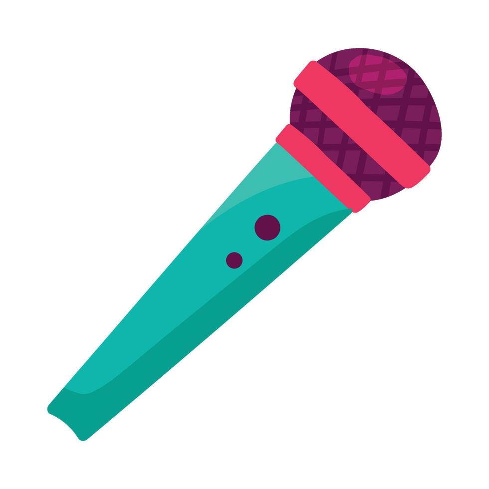 Musical party microphone drawing in cartoon style vector