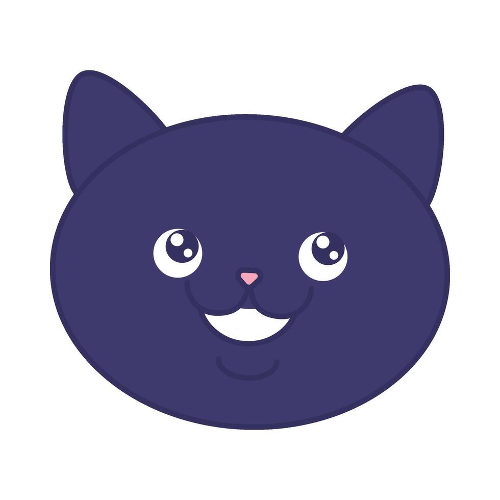 Cat With Dark Fur Shows Perfect White Teeth Kitty vector