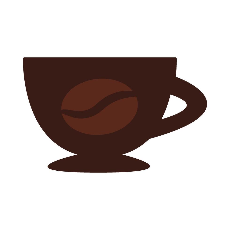 Cup with a coffee bean symbol vector