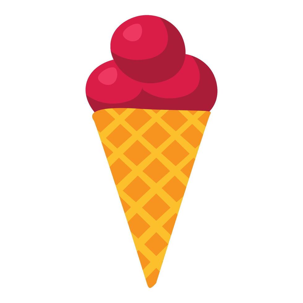 Musical party ice cream cone in cartoon style vector