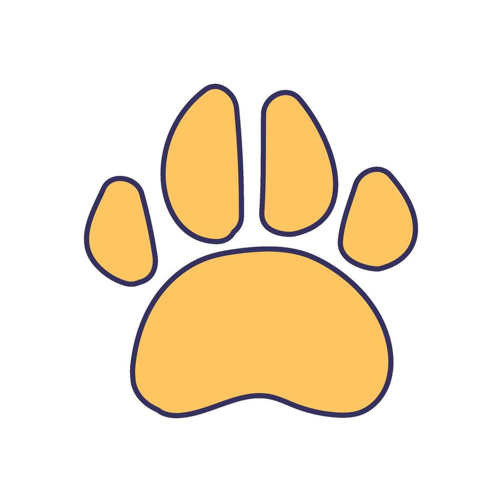 Paw Print Of Large Dog Footprint Of Large Puppy vector