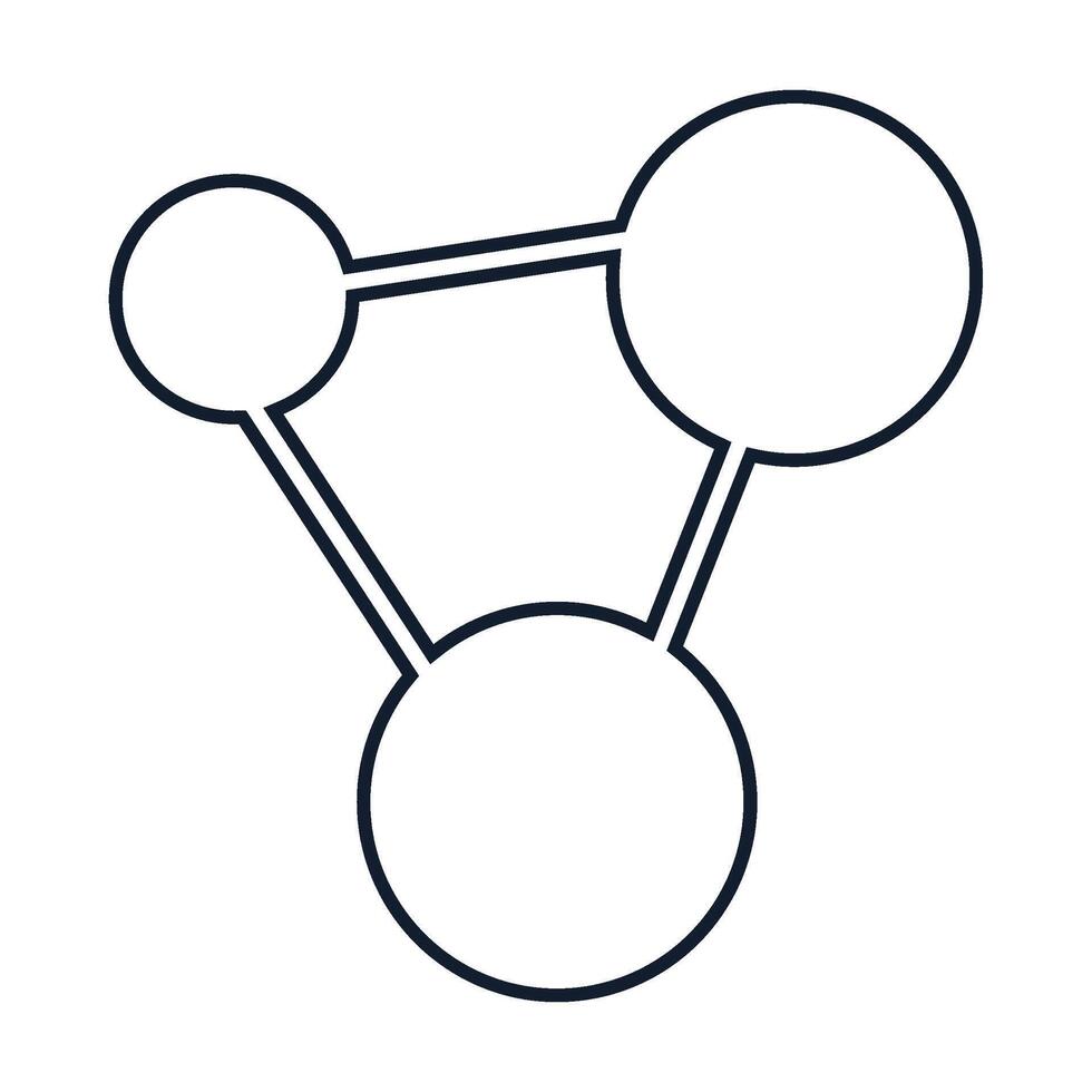 Abstract molecule structure in outline style vector