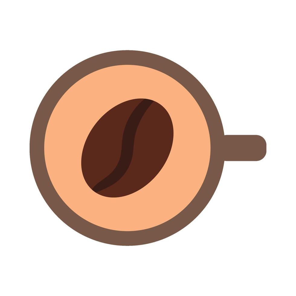 Coffee cup with coffee symbol on top in solid cartoon style vector