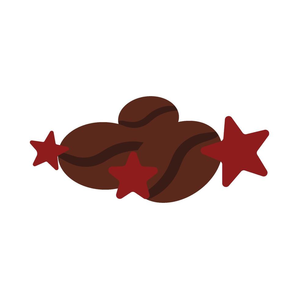 Fine coffee beans surrounded by stars vector