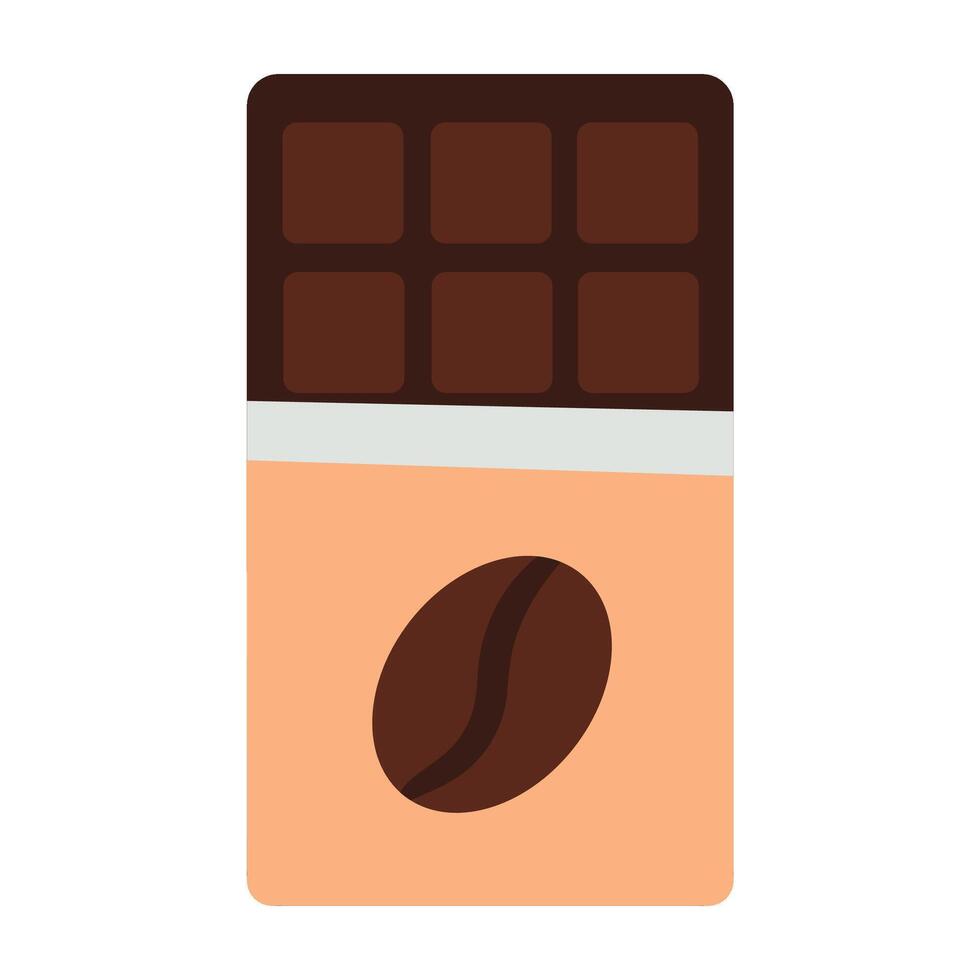 Coffee chocolate bar in solid cartoon style vector