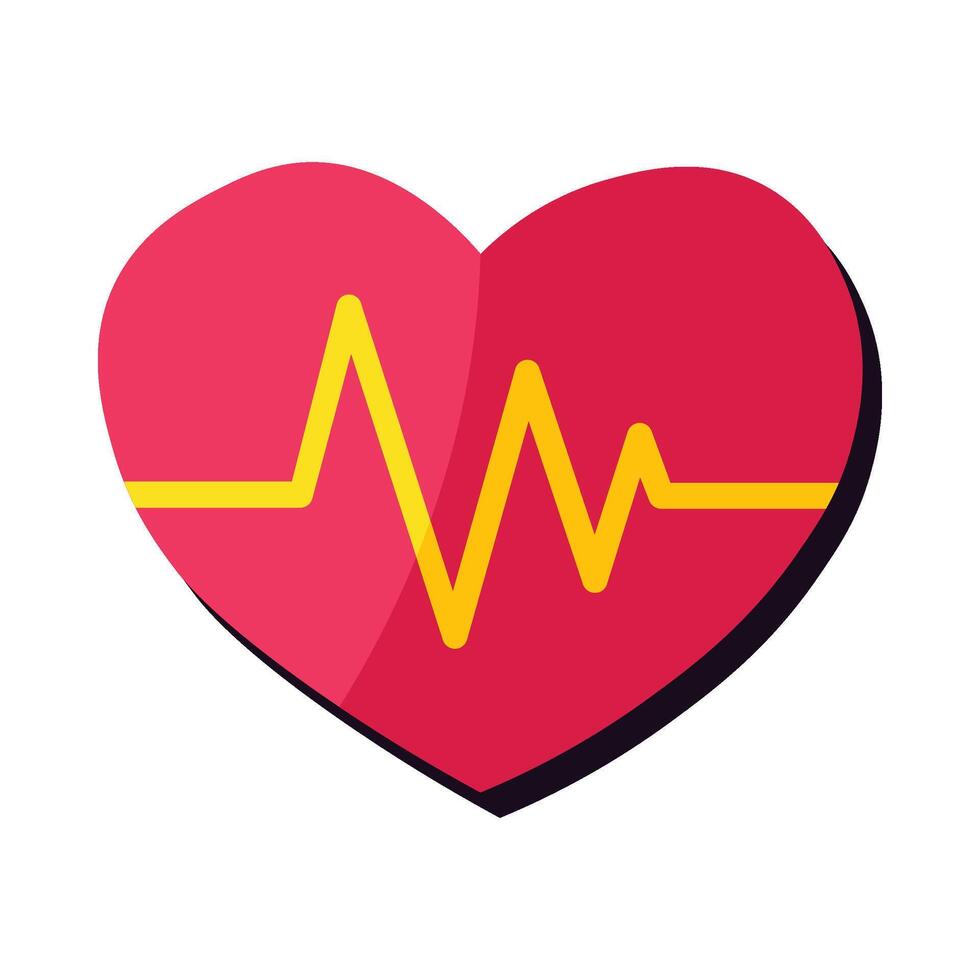 Musical party heartbeat pulse in cartoon style vector