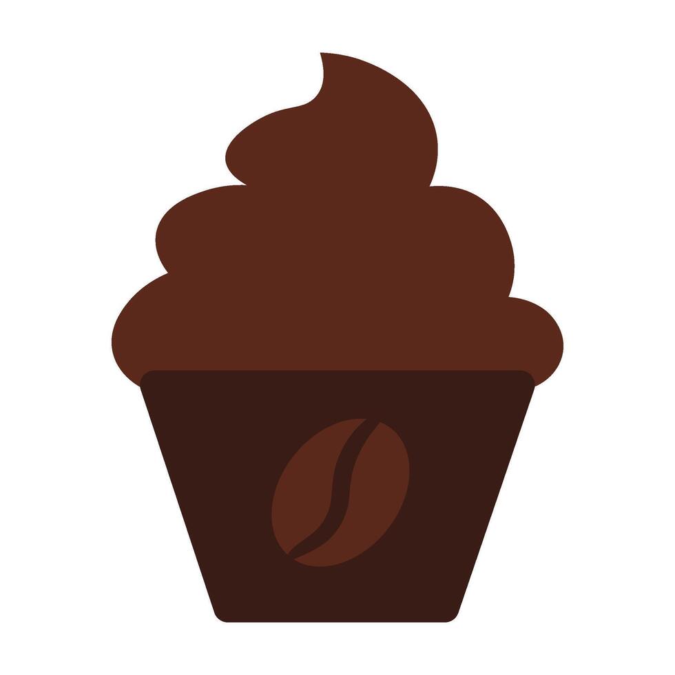 Coffee dessert with foam in solid cartoon style vector