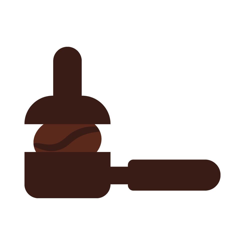 Coffee press grinder in solid style vector