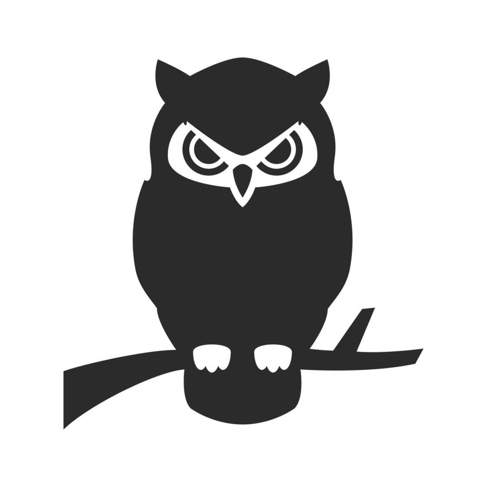 Owl icon. Flat owl illustration art. vector