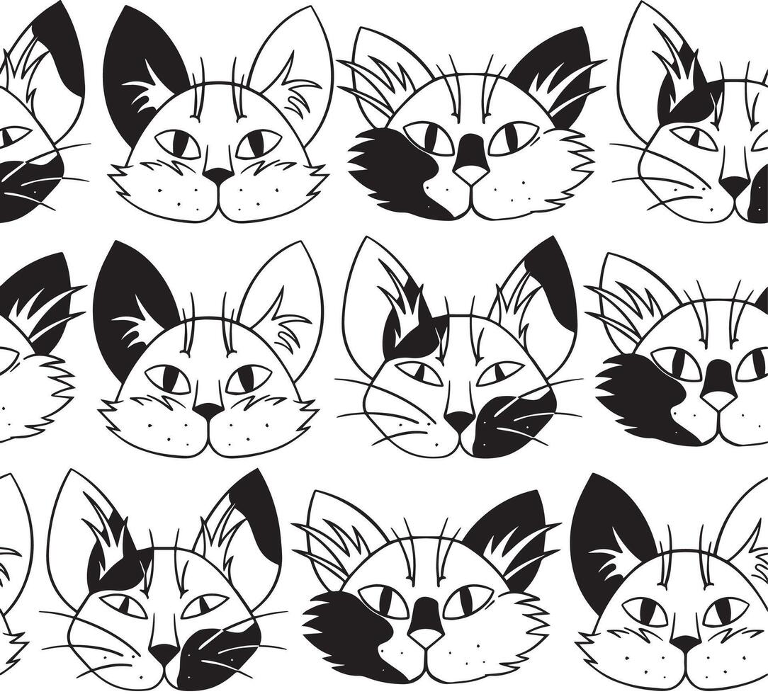 seamless pattern with cat masks quadrober. quad training clothing, print vector