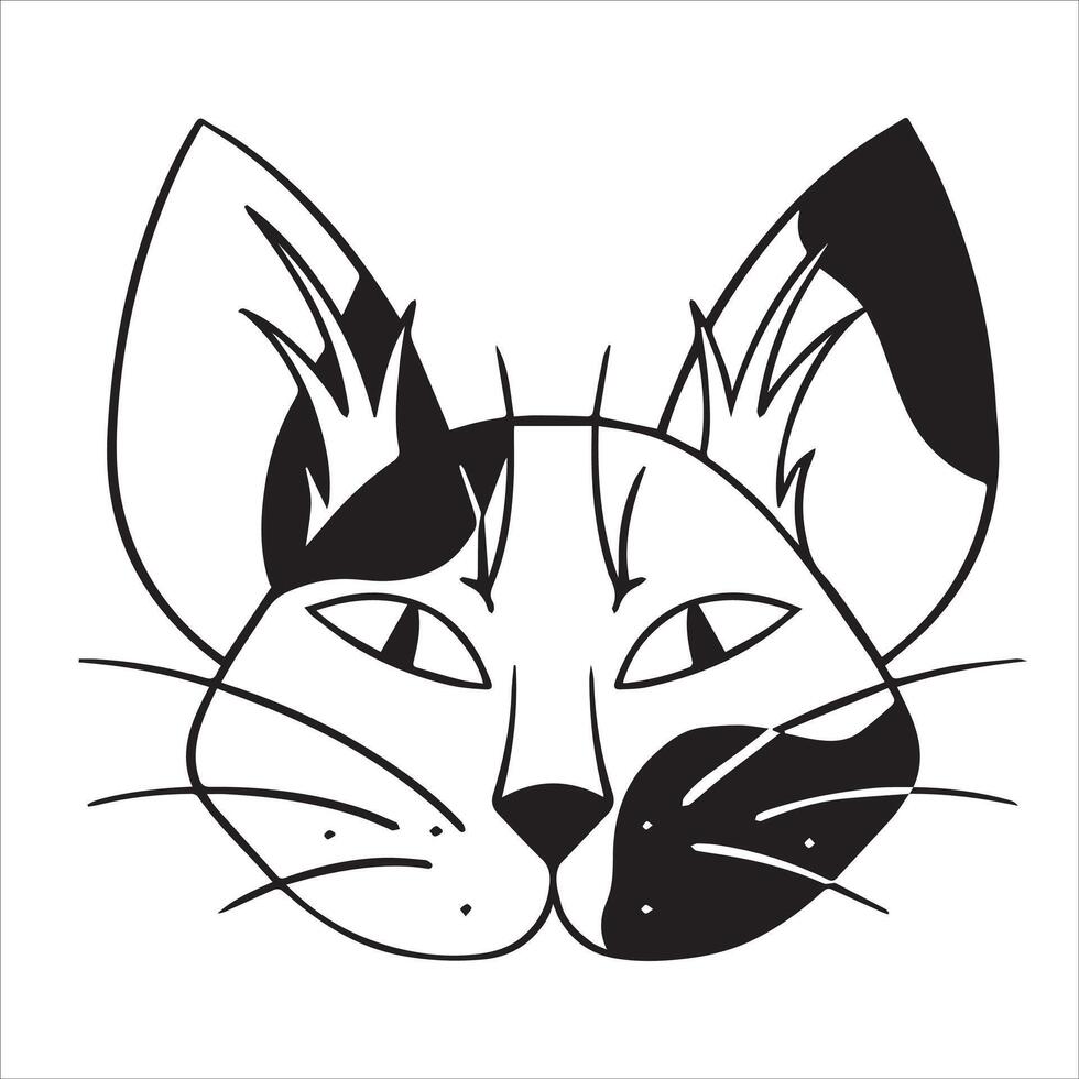 line illustration of a cat mask for a quadrober. quadrobing clothing vector