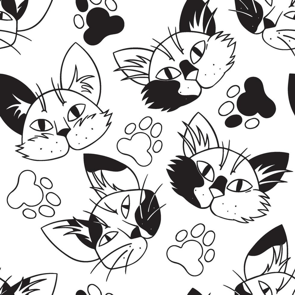 seamless pattern with cat masks for quadrober. quad training clothing, print vector