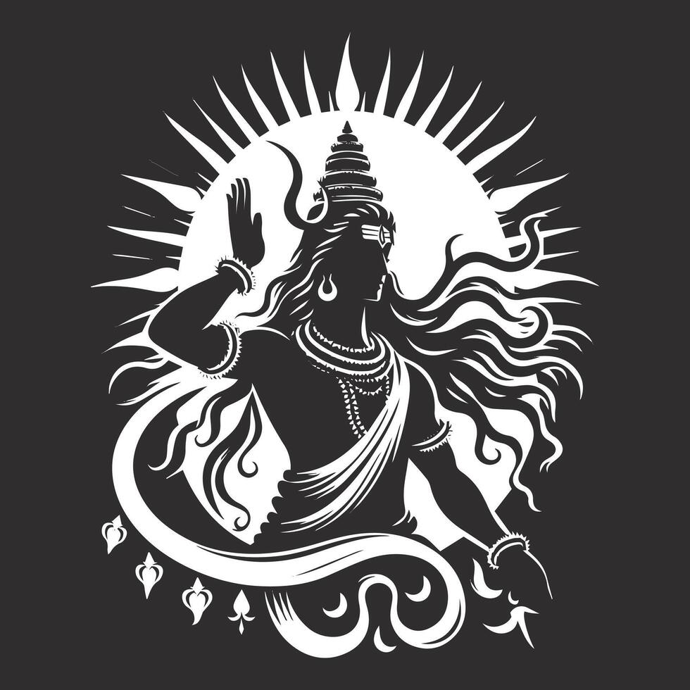 shiva in black color vector