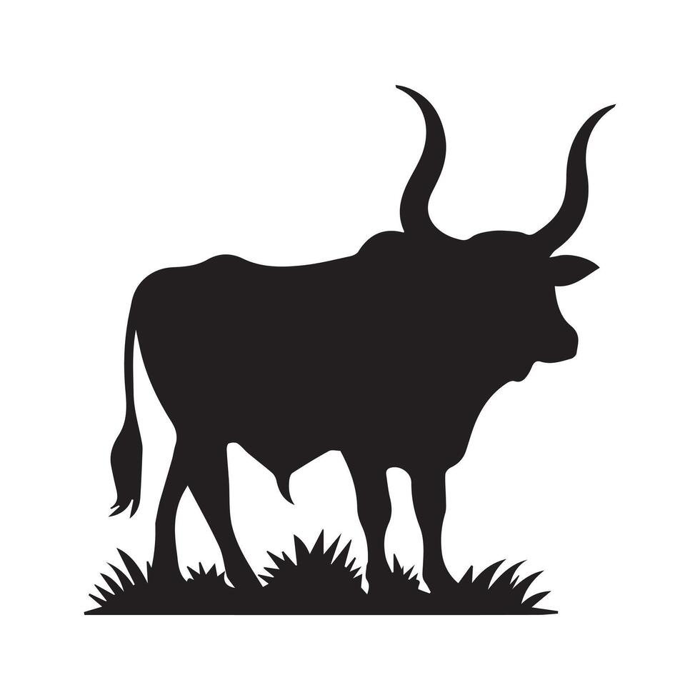 Black Silhouette Bull vector