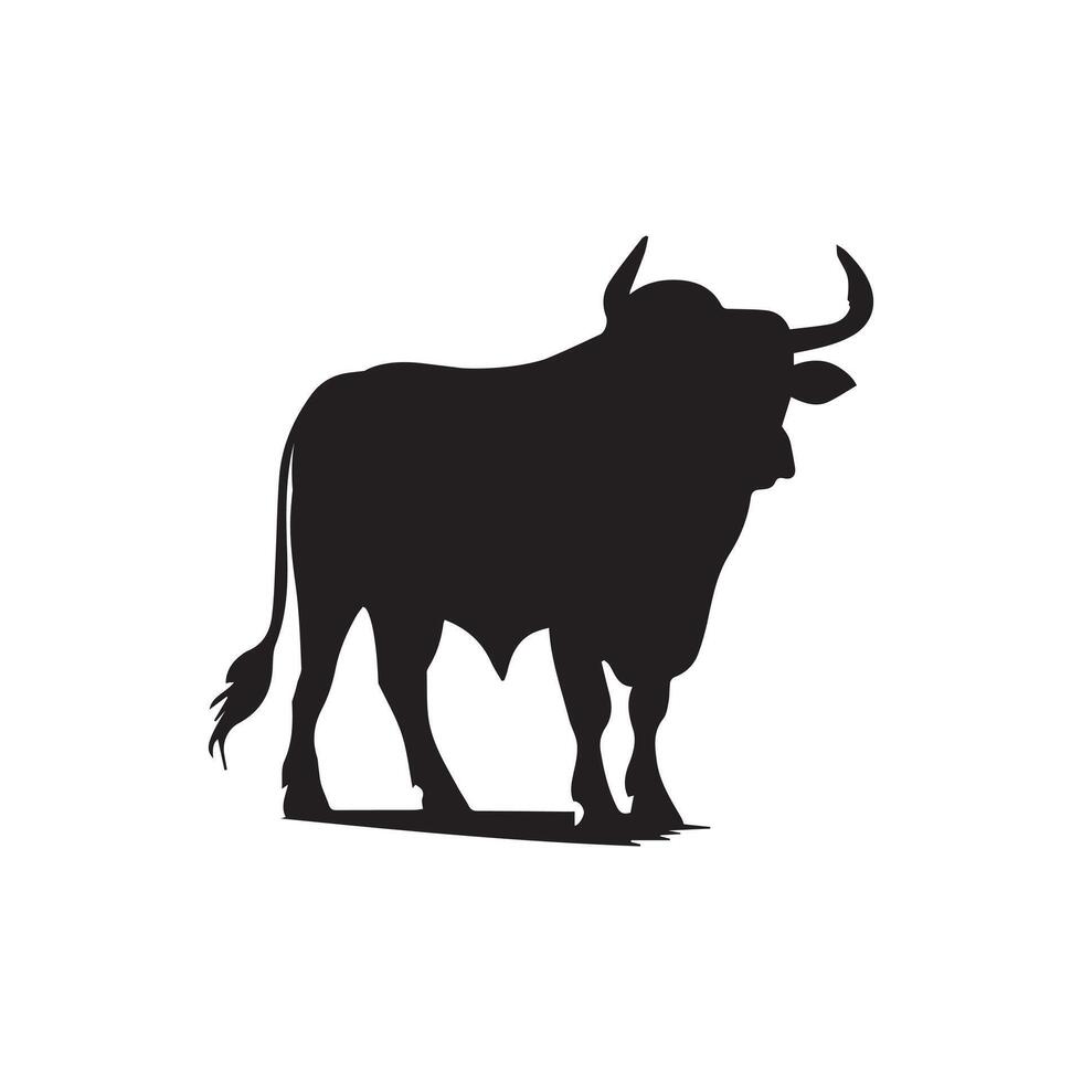 Angry running bull icon vector