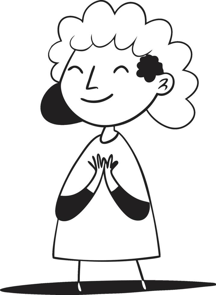 a beautiful young girl silhouette vector