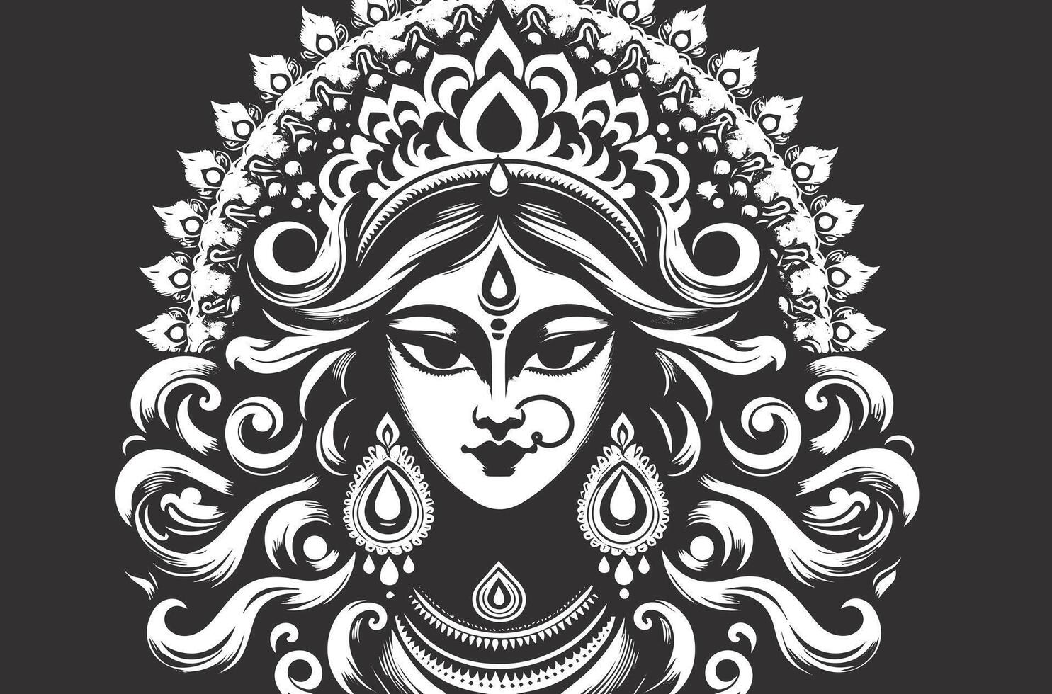 durga in black color vector