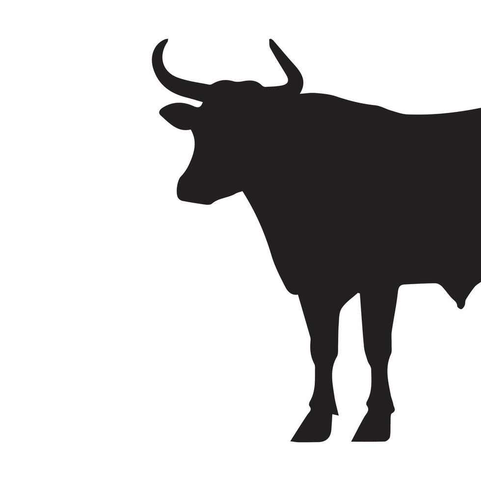 cow in the white background vector
