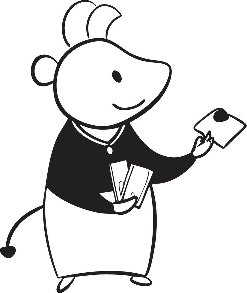 mouse are holding a card vector