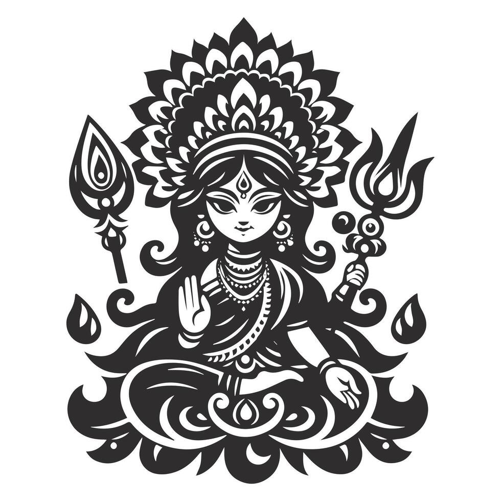 laskmi silhouette illustration vector