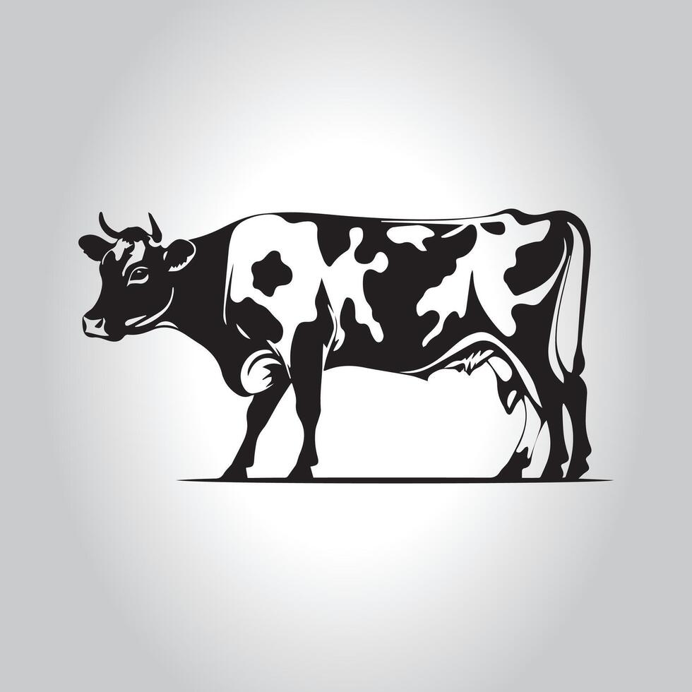 drawing of cow isolated on white vector