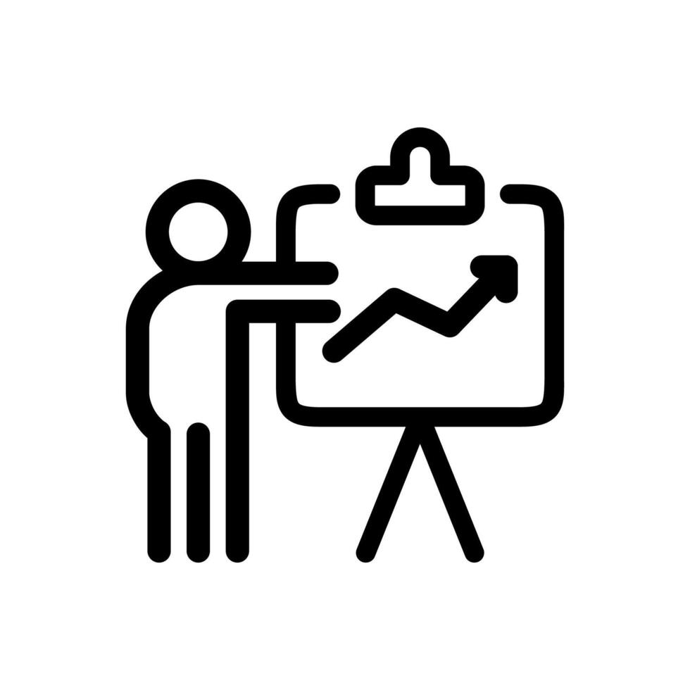 Presentation Icon Line Style Finance Simple Design Perfect Illustrations. vector